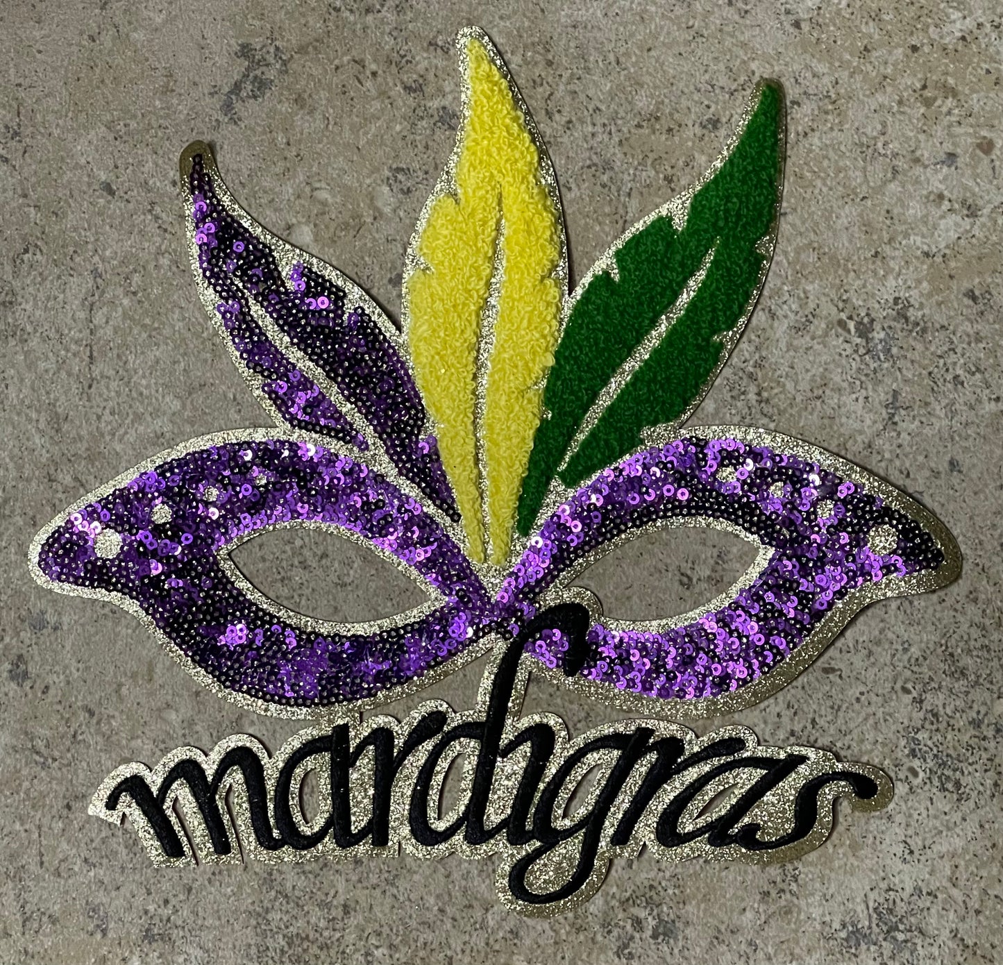 Mardi Gras Mask Iron On Patch