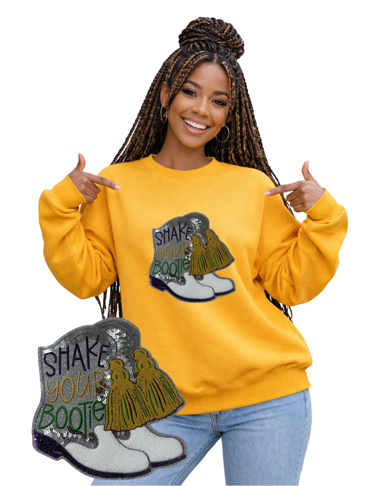 Mardi Gras Crewneck-Shake your Bootie