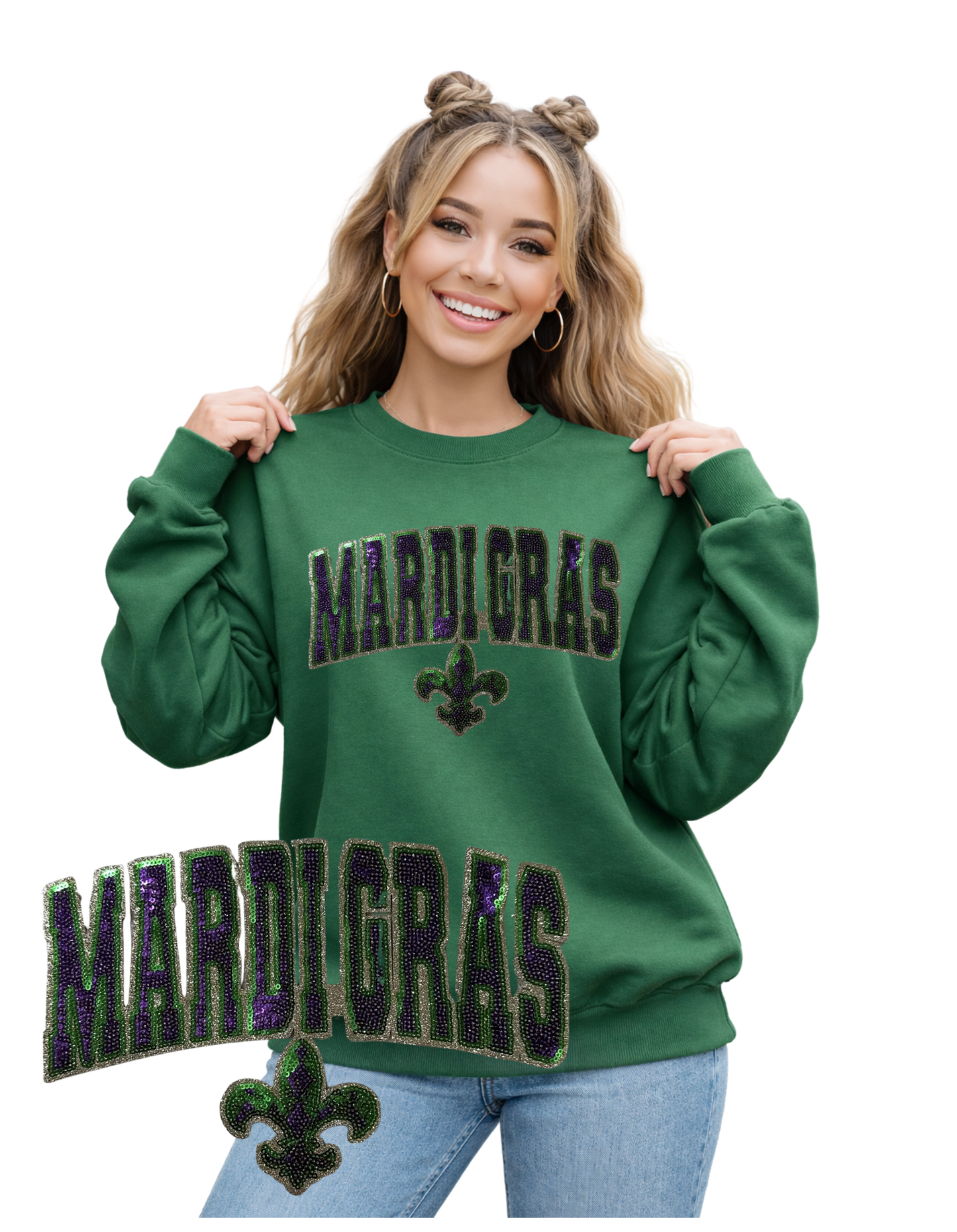 Mardi Gras Crewneck-Mardi Glitter