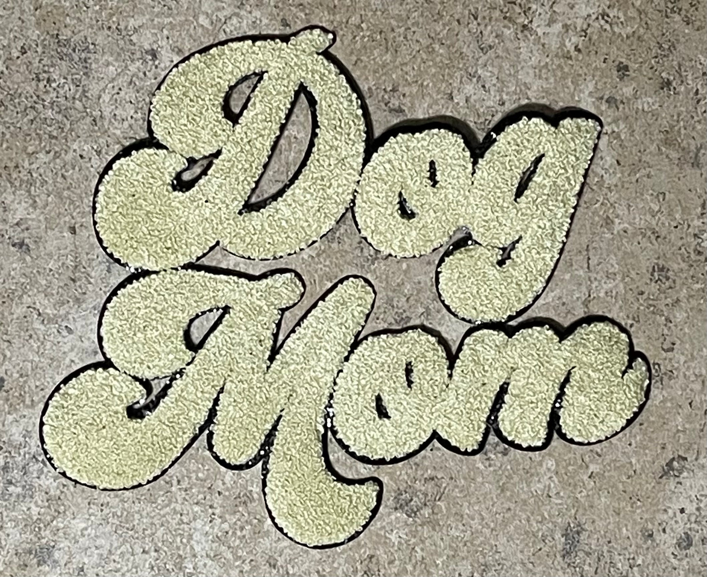 Dog Mom Iron On Patch (Beige)