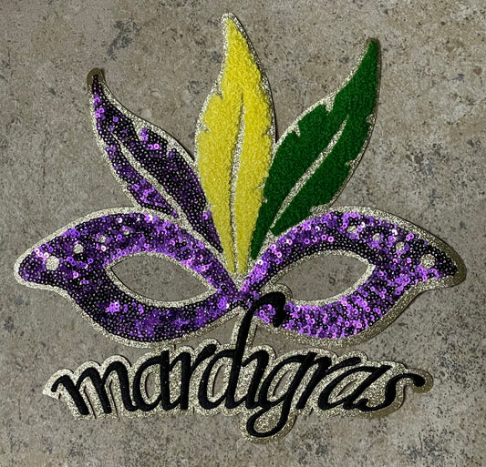 Mardi Gras Mask Iron On Patch
