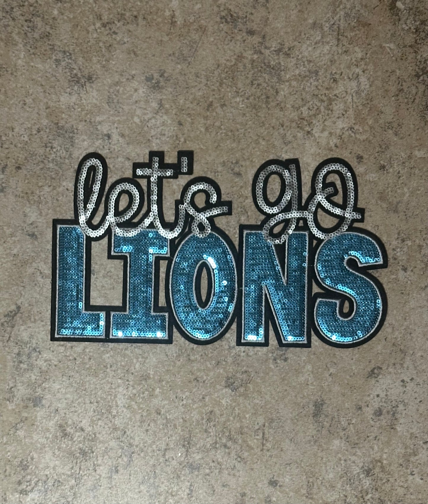 Let's Go Lions Iron On Patch