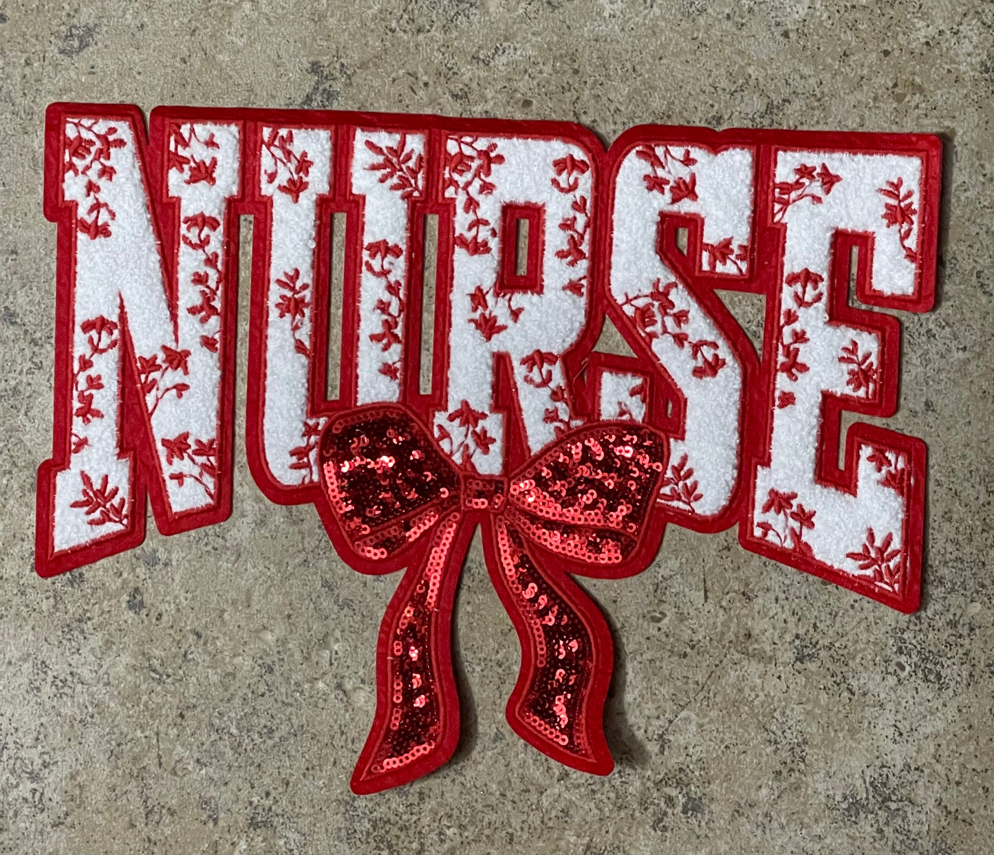 Nurse with Bow Iron On Patch