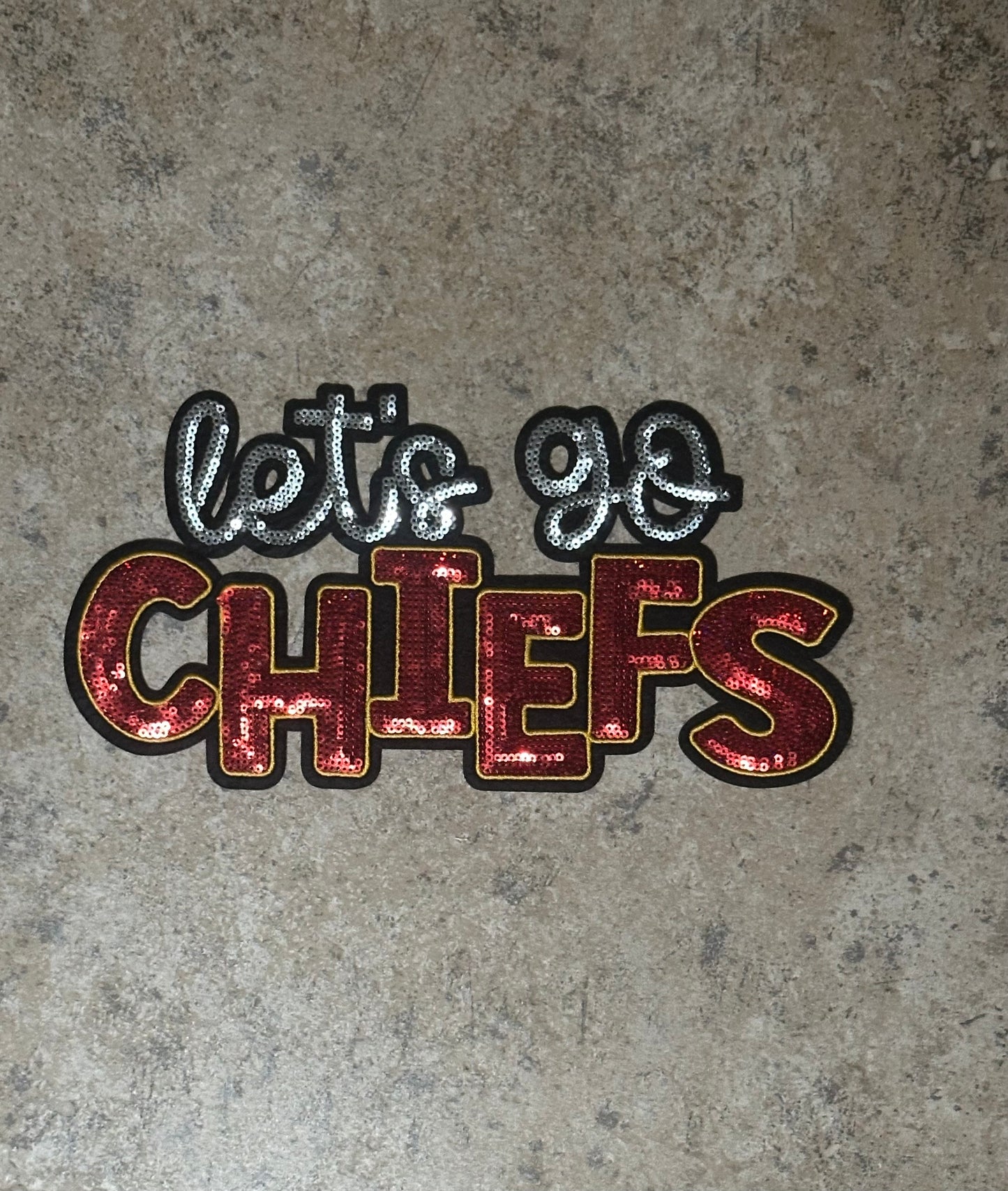 Let's Go Chiefs Iron On Patch
