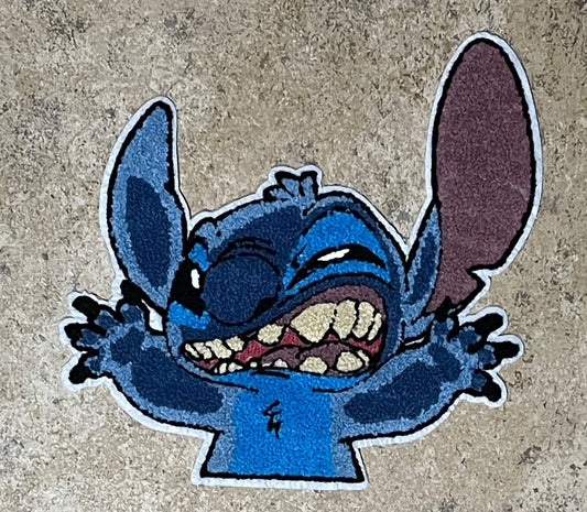 Angry Blue Guy Iron On Patch