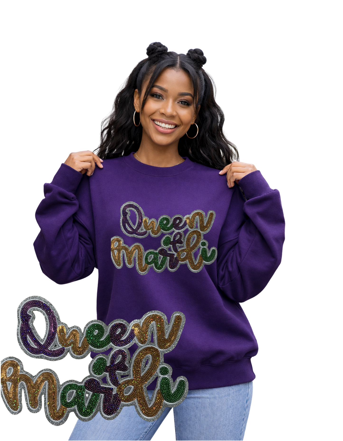 Mardi Gras Crewneck-Queen of Mardi