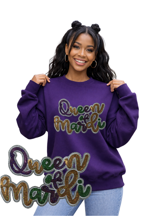 Mardi Gras Crewneck-Queen of Mardi