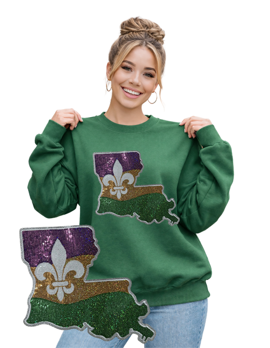Mardi Gras Crewneck-Louisiana State